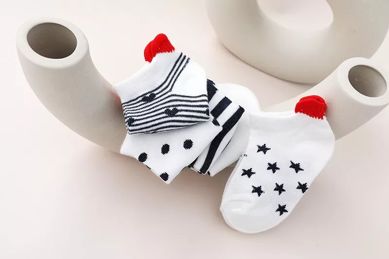 Baby's Red Detail Socks 5 Pairs Set