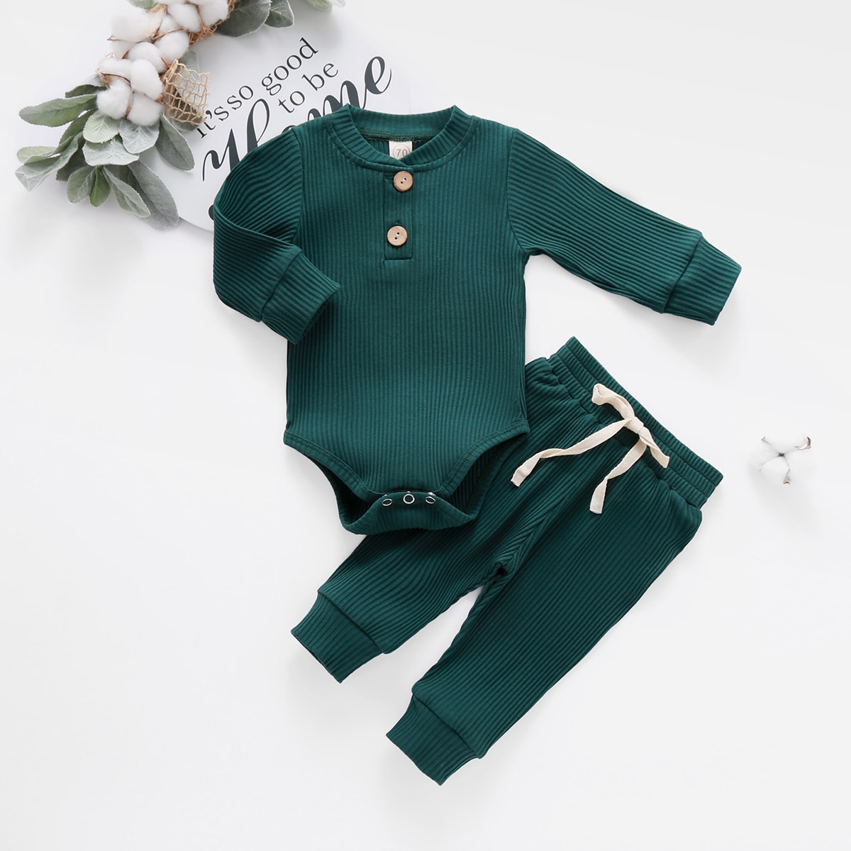 Newborn Baby Boy Girl Fall Winter Jumpsuit Casual Long Sleeve Round Neck Plaid Print Button Front Romper Footless Outfit P 131542114