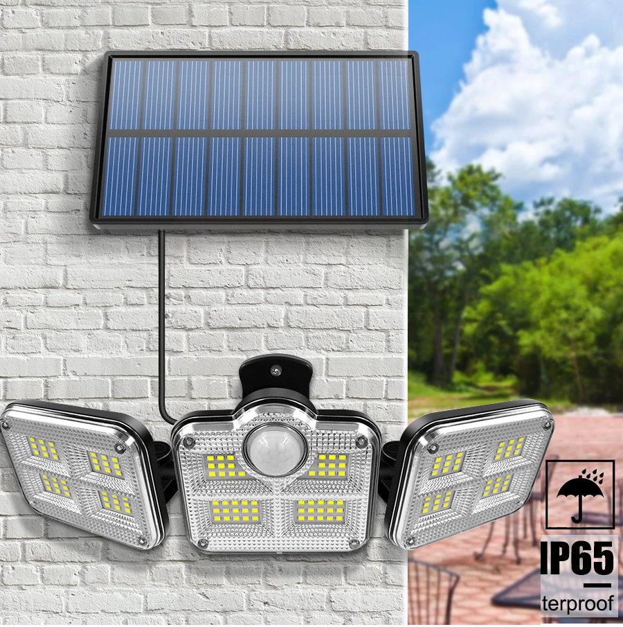 20w Super Bright Solar Lights 122led IP65 Waterproof Outdoor Indoor Solar Lamp With Adjustable Head Wide Lighting Angle