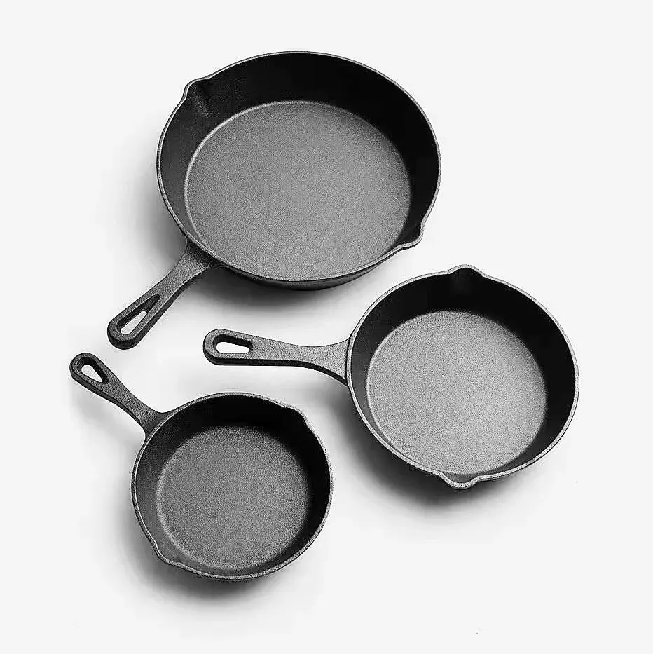 1Pc Small Frying Pan Cast Iron Uncoated Black For Food Frying, Cooking And Stir-Frying Kitchen Utensils Kitchen Helper