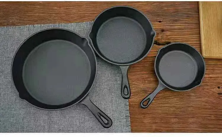 1Pc Small Frying Pan Cast Iron Uncoated Black For Food Frying, Cooking And Stir-Frying Kitchen Utensils Kitchen Helper