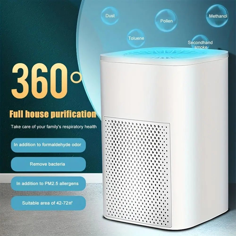 1PC USB Portable Air Purifier, Office Desktop Vacuum Cleaner Car Filter Formaldehyde Household Purifier.