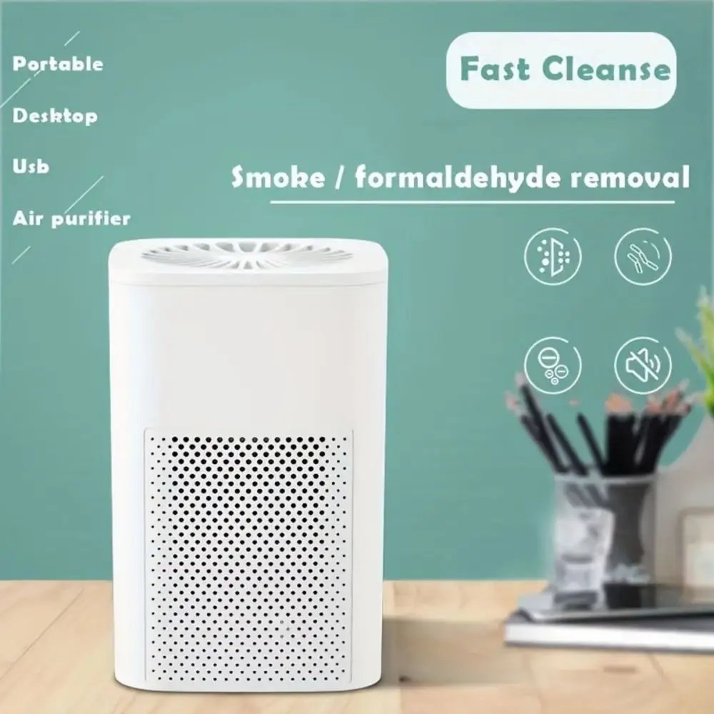 1PC USB Portable Air Purifier, Office Desktop Vacuum Cleaner Car Filter Formaldehyde Household Purifier.