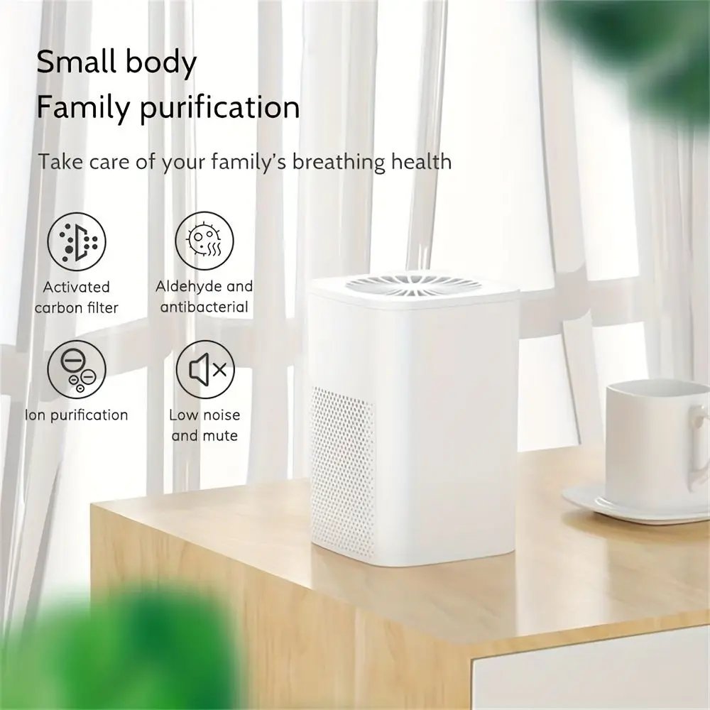 1PC USB Portable Air Purifier, Office Desktop Vacuum Cleaner Car Filter Formaldehyde Household Purifier.