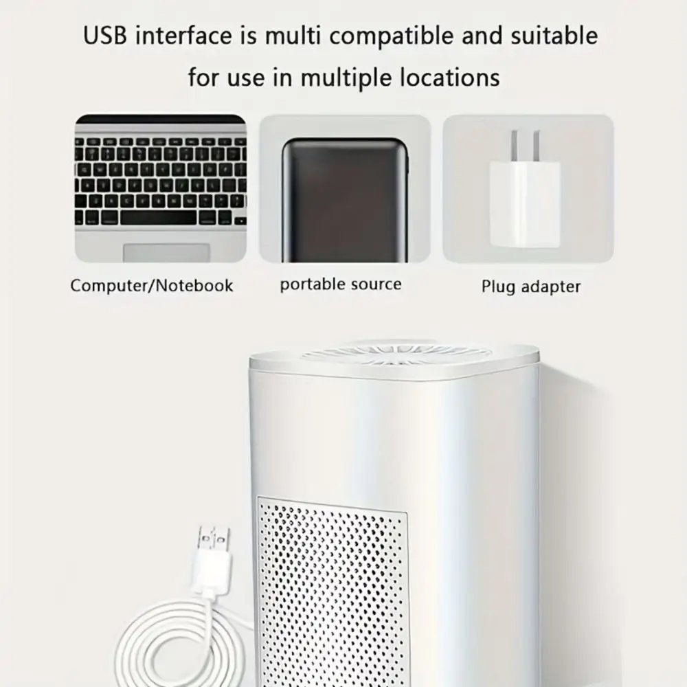 1PC USB Portable Air Purifier, Office Desktop Vacuum Cleaner Car Filter Formaldehyde Household Purifier.