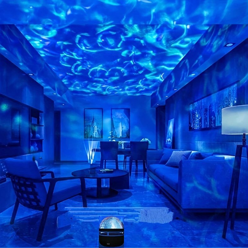 1pc Ocean Wave Projector,With 7-Colors Patterns & Remote Control,USb Powered For Bedroom Home Theater, Ceiling, Room Decor