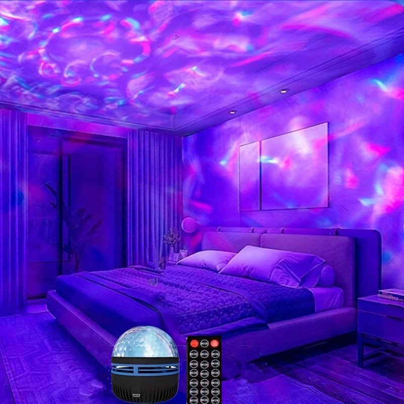 1pc Ocean Wave Projector,With 7-Colors Patterns & Remote Control,USb Powered For Bedroom Home Theater, Ceiling, Room Decor