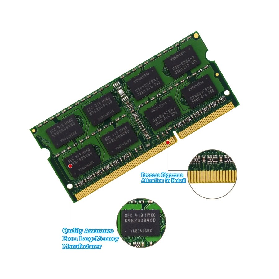 Kingston 2pcs Laptop Ram DDR3L DDR3 8GB 4GB 1066 1333 1600 1866Mhz SODIMM PC3-8500 10600 12800 Notebook Ram DDR3 Dual Channel