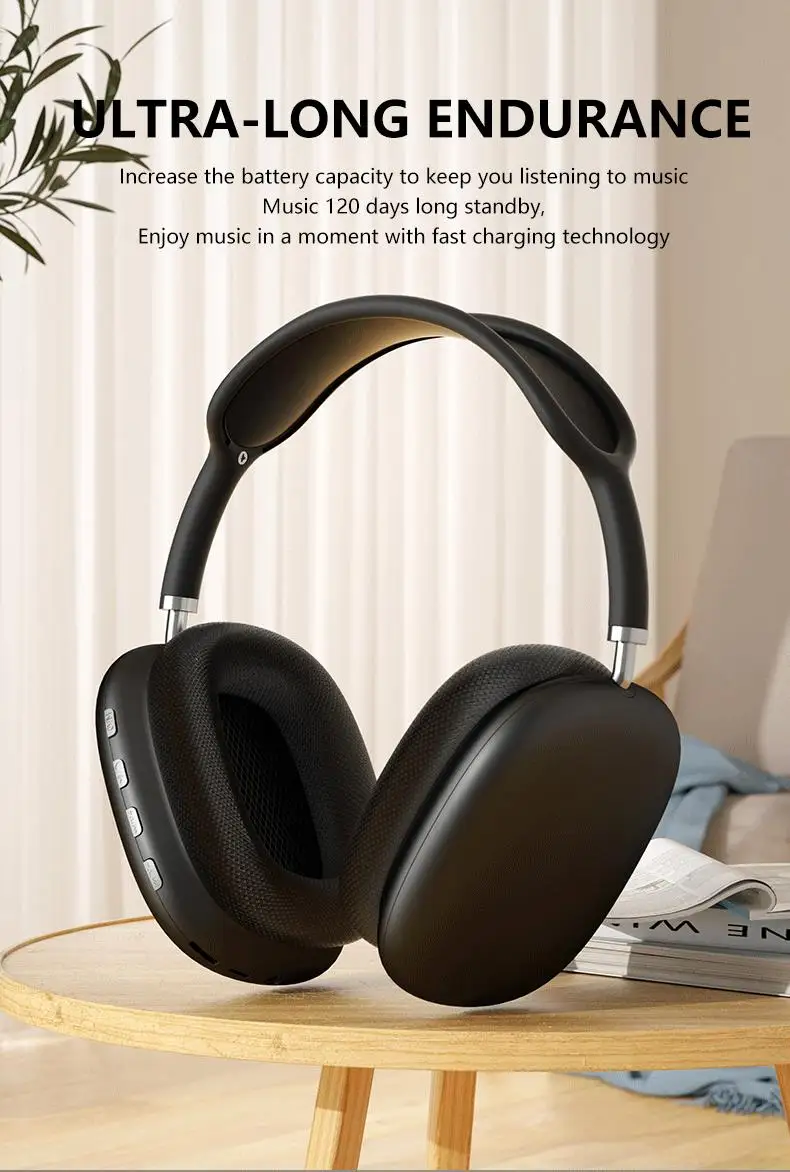 New P9 Pro Max Air Wireless Bluetooth Headphones Noise Cancelling Mic Pods Over Ear Sports Gaming Headset For Apple