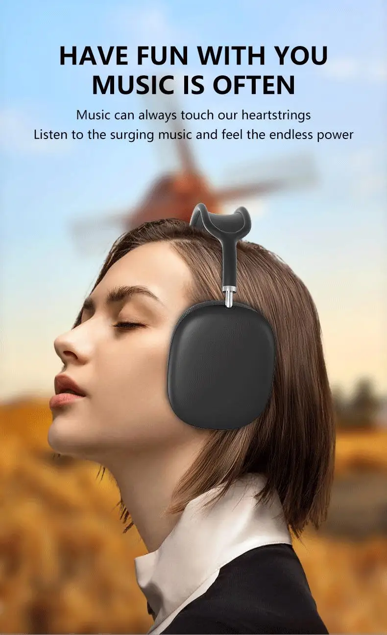 New P9 Pro Max Air Wireless Bluetooth Headphones Noise Cancelling Mic Pods Over Ear Sports Gaming Headset For Apple