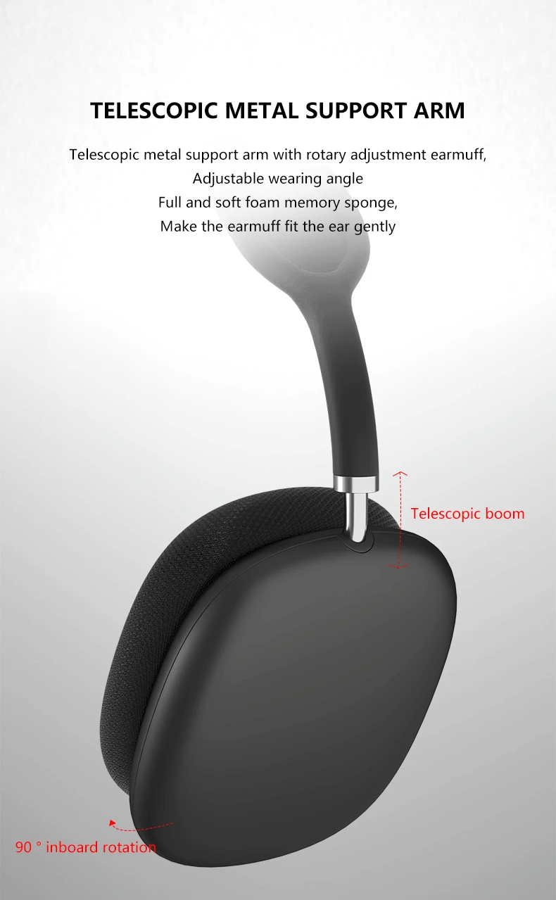 New P9 Pro Max Air Wireless Bluetooth Headphones Noise Cancelling Mic Pods Over Ear Sports Gaming Headset For Apple