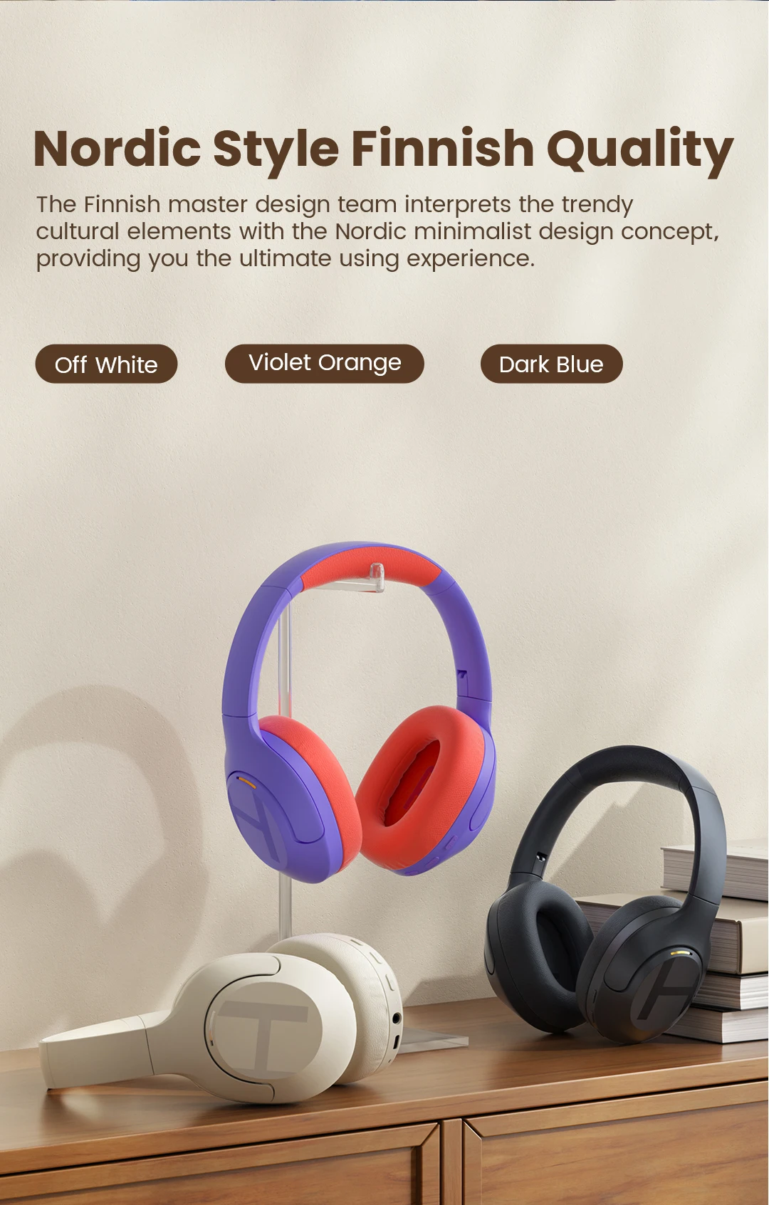 HAYLOU S35 ANC Wireless Bluetooth 5.2 Headphones 42dB Over-ear Noise Cancellation Headsets 40mm Driver 60H Playtime Earphones