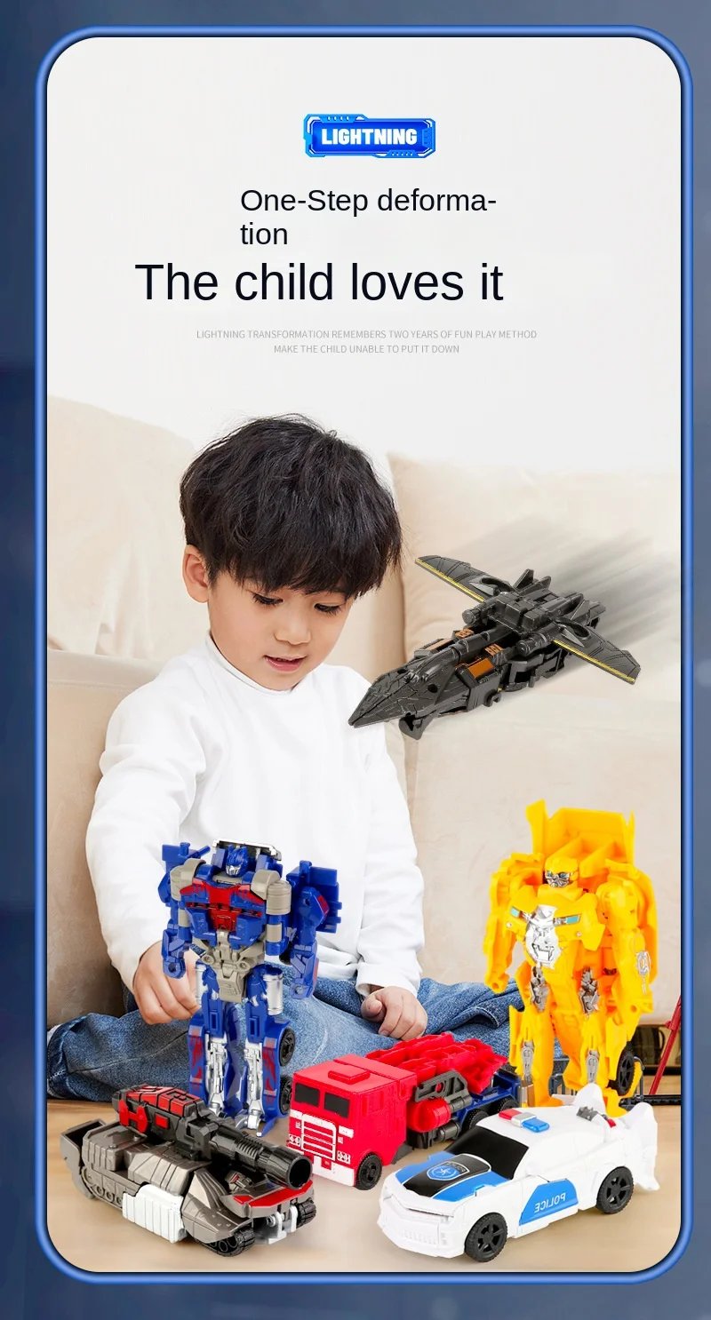 Transformation Toy Robot One Step Deformation Car Action Figure Model Dinosaur Toys for Boys
