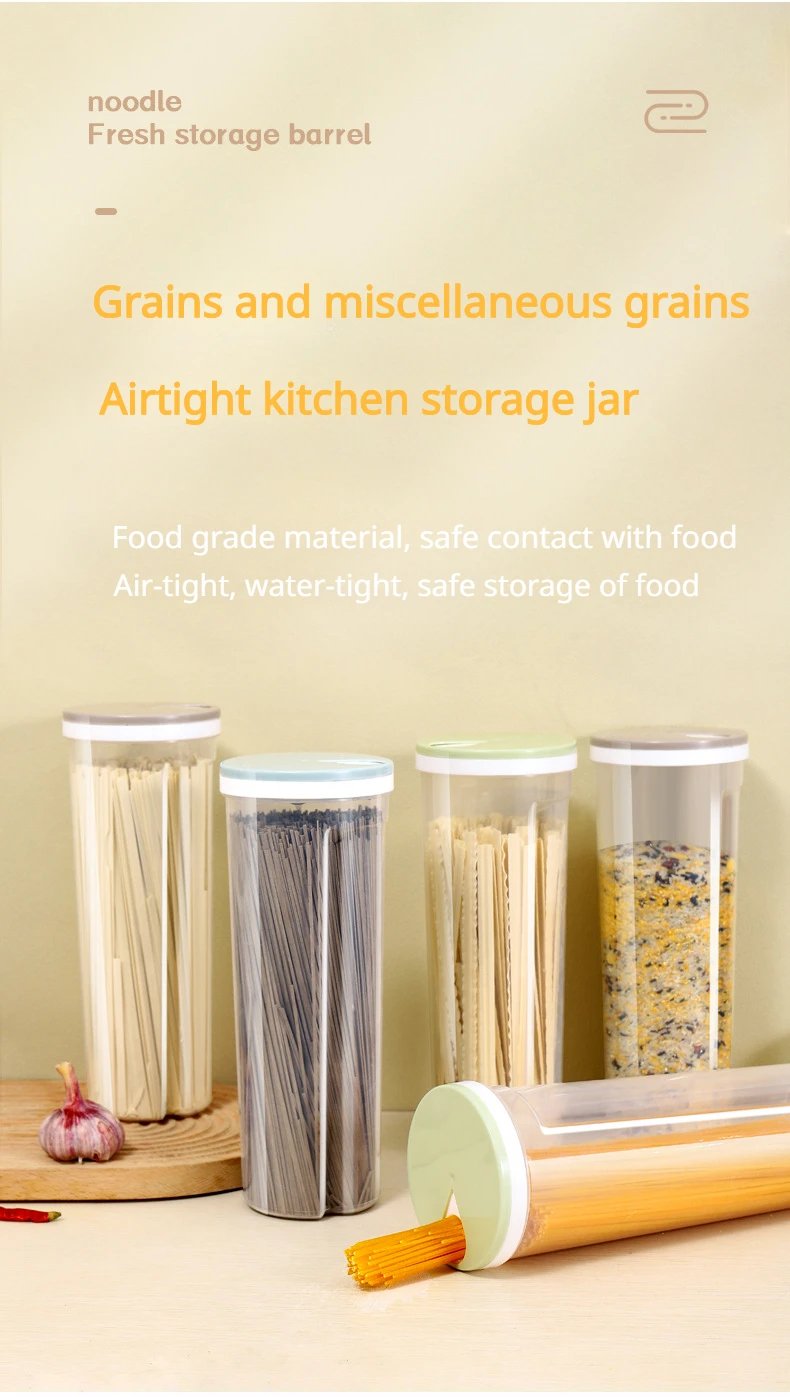 Noodle Jar Sealed Household Food Jar Grain Storage Box Transparent Moistureproof Storage Jar Kitchen Pasta Rice BeanFood Storage