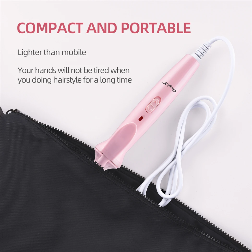 CkeyiN Mini Hair Curling Iron 9mm Curler Wand Professional Curly Tongs Ceramic Electric Salon Styling Tool Small Crimping Iron