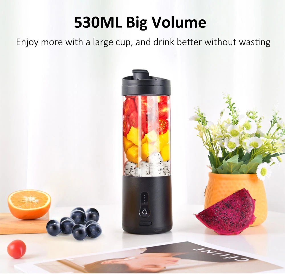 Mini Portable Blender Electric Fruit Juicer Smoothie Orange Fresh Juice Blender Multifunction Rechargeable Portable Bottle Mixer