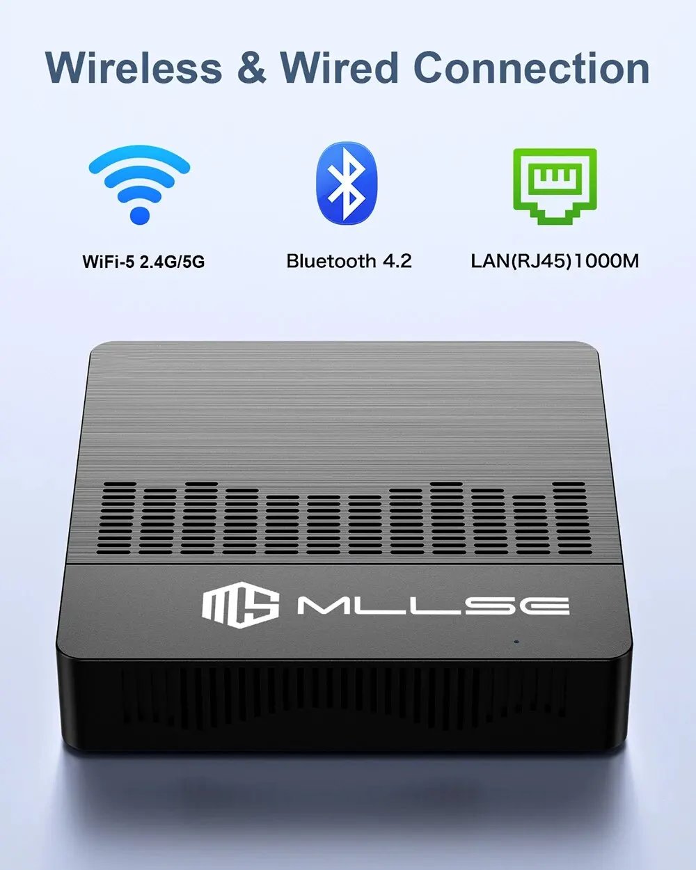 MLLSE Mini PC M2 Air Intel Gemini Lake N4000 Windows 11 6GB RAM 128GB ROM Dual-Band WiFi Bluetooth USB Mini Computer