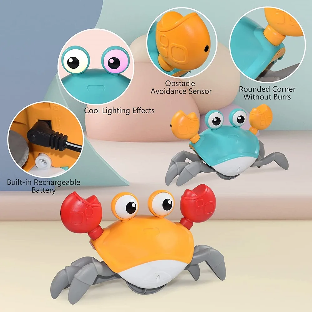 Dancing Crab Run Away Toy for Babies Crawling Interactive Escape Crabs Fujão Toys Baby Birthday Gift VIP Dropshipping with Box