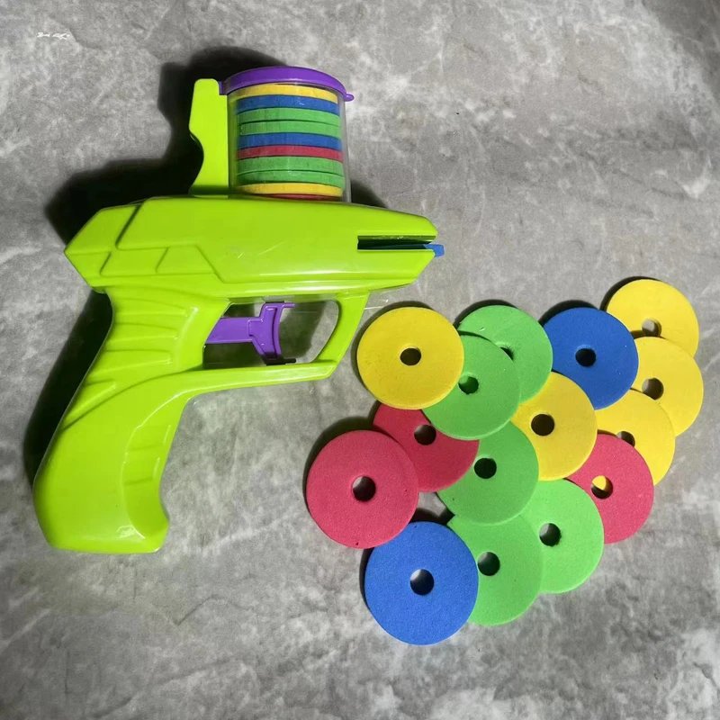 Children's Frisbee Gun Radish Gun Safety EVA Frisbee Gun Parent Child Outdoor Toy Soft Bullet Gun Battle pistolas de hidrogel