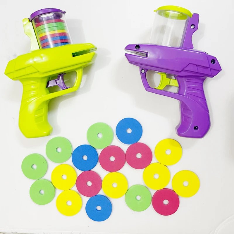 Children's Frisbee Gun Radish Gun Safety EVA Frisbee Gun Parent Child Outdoor Toy Soft Bullet Gun Battle pistolas de hidrogel