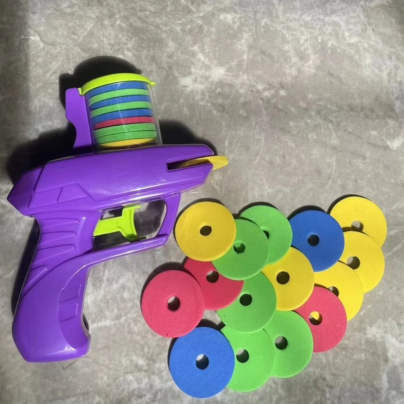 Children's Frisbee Gun Radish Gun Safety EVA Frisbee Gun Parent Child Outdoor Toy Soft Bullet Gun Battle pistolas de hidrogel