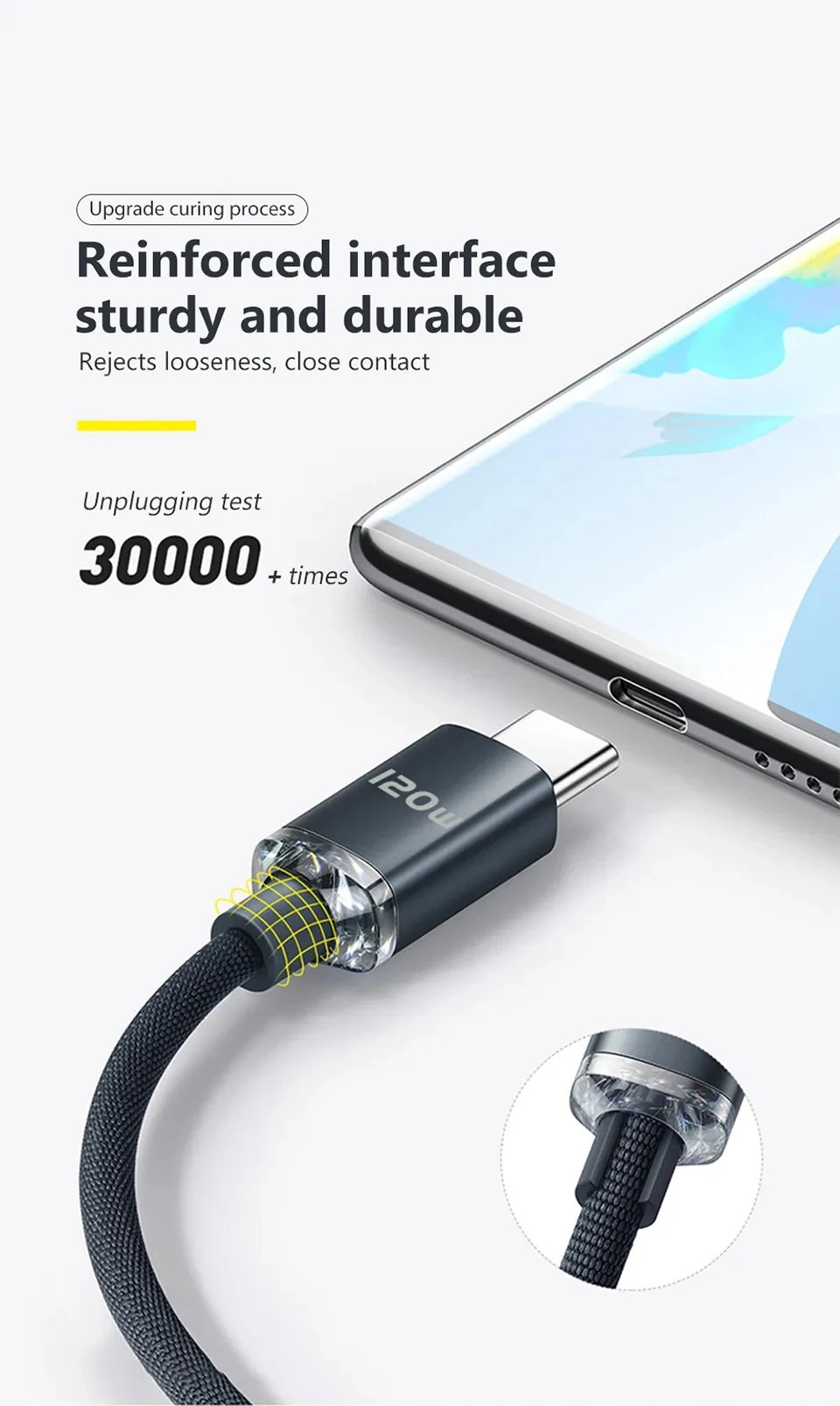 120W 6A Fast Charge USB Type C Quick Charge Cable For Samsung S23 Realme Xiaomi 13 Huawei Phone Fast Charging Cable Data Cables