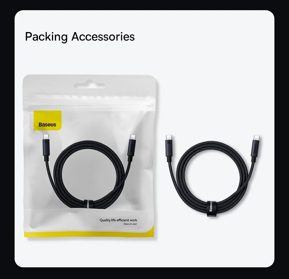 Baseus USB Cable For iPhone15 Pro PD100W USB C to Type C Fast Charger Cable for Xiaomi Samsung MacBook iPad Phone Cord USB Cable