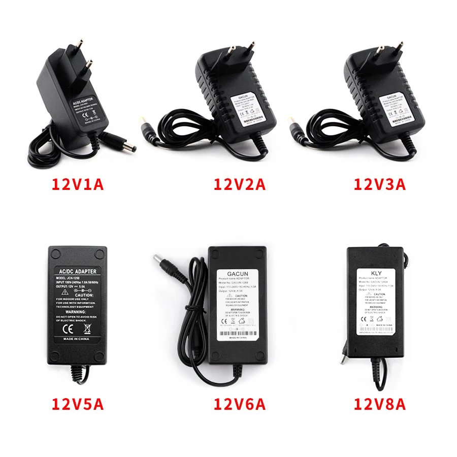 AC DC 5V 6V 8V 9V 10V 12V 13V 14V 15V 24V Power Supply Adapter 1A 2A 3A 5A 6A 8A 220V To 12V Universal Charger For LED Driver