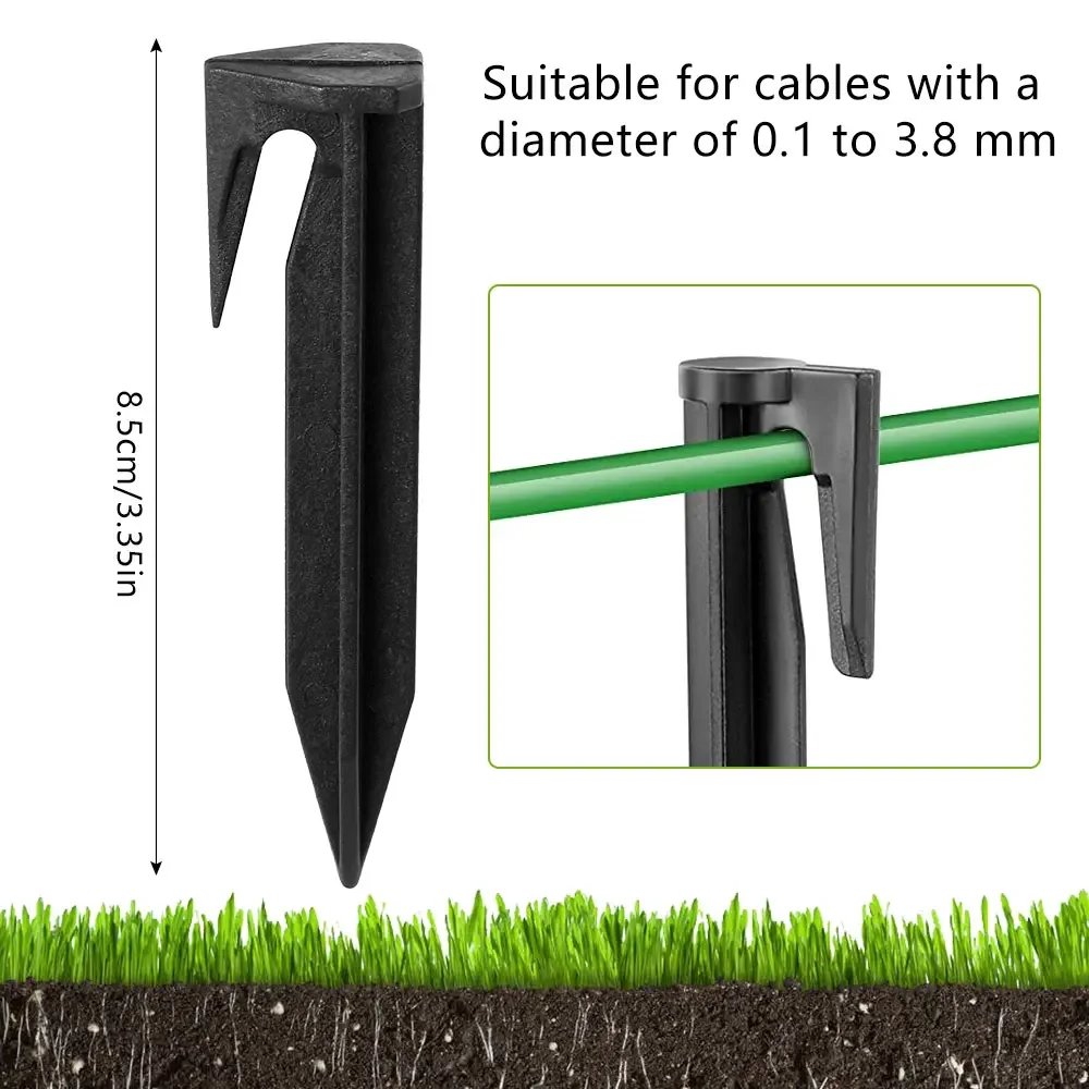 100/200Pcs Garden Lawn Mower Peg Environment-friendly Plastic Ground Pegs for Robotic Lawnmower Boundary Cable Accessories