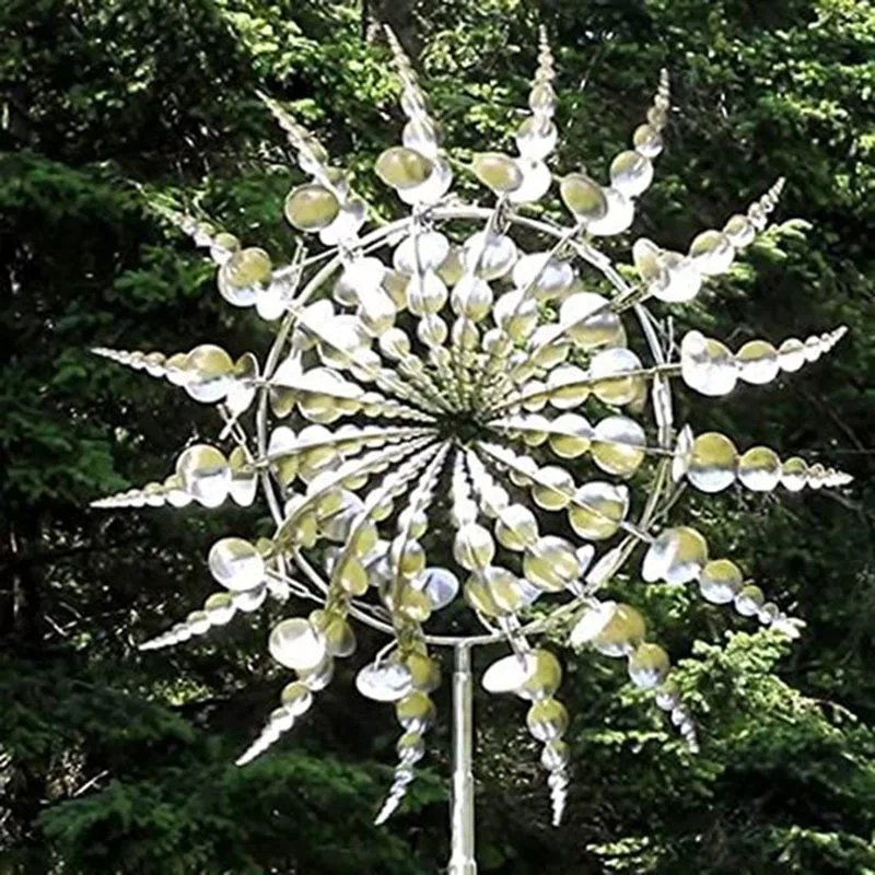 1pc Magical Kinetic Metal Windmill Spinner Unique Wind Powered Catchers Creative Patio Garden Lawn Outdoor Courtyard Decoration