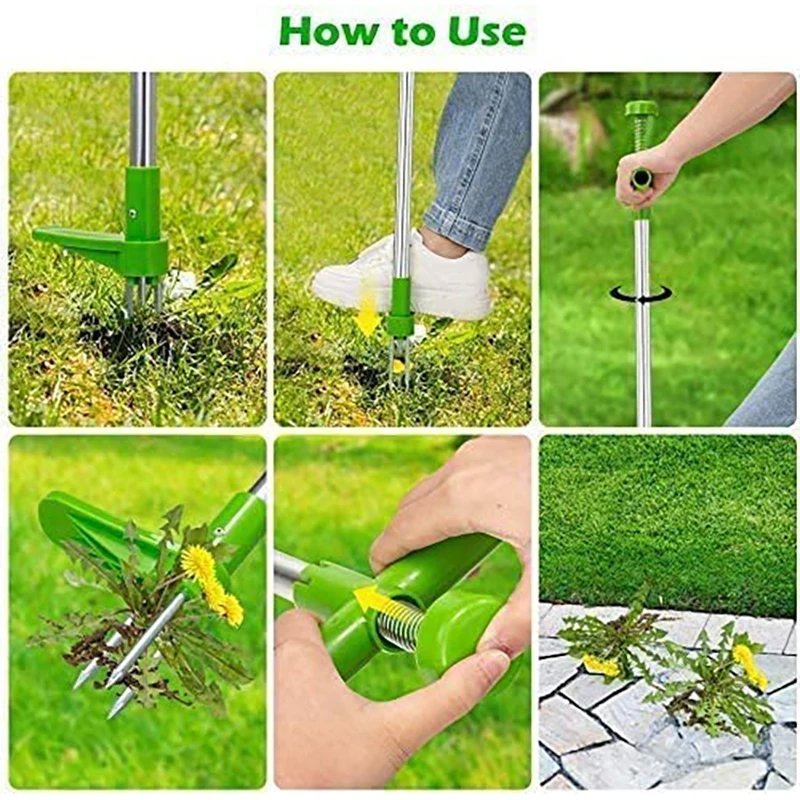 Weed Puller Long Handle Stand Up Weeder Garden Weeding Tool Weed Hound Weed Puller For Dandelion,, Standup Weed Root Grabber