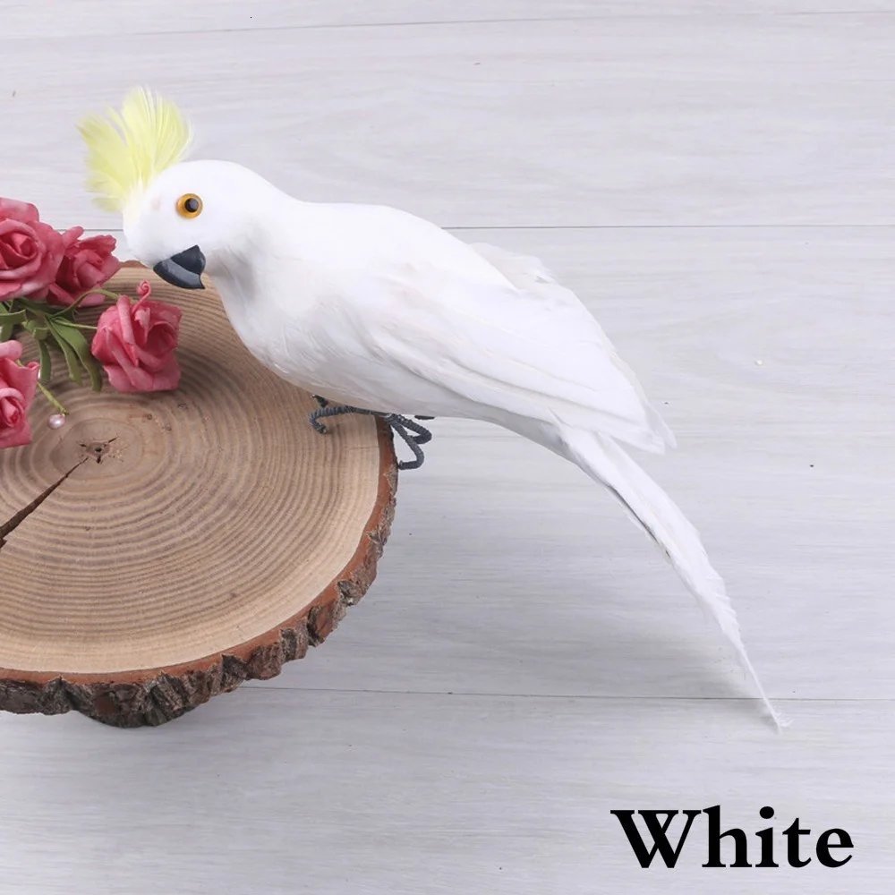 25/35cm Creative Handmade Simulation Parrot Animal Bird Garden Props Decoration Miniature Feather Lawn Doll Ornaments