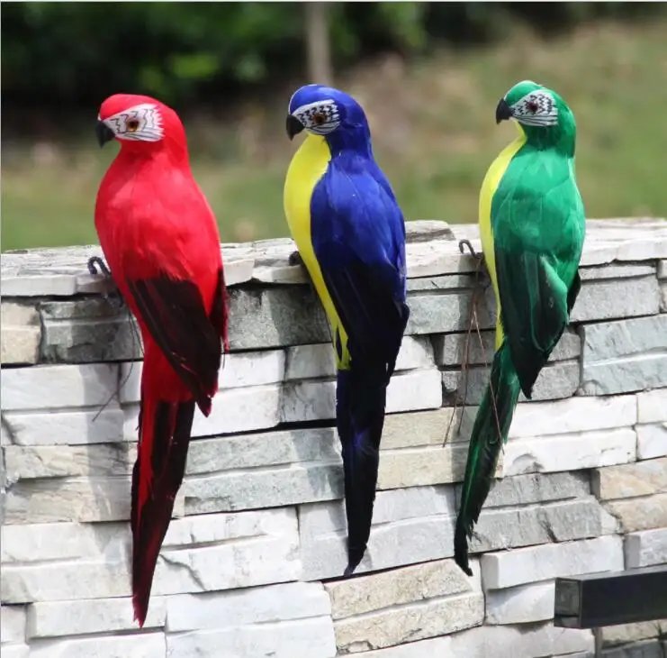 25/35cm Creative Handmade Simulation Parrot Animal Bird Garden Props Decoration Miniature Feather Lawn Doll Ornaments
