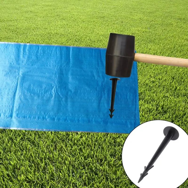 100Pcs Plastic Garden Cover Cloth Securing Stakes Spikes Lawn Pins Pegs Sod Stap