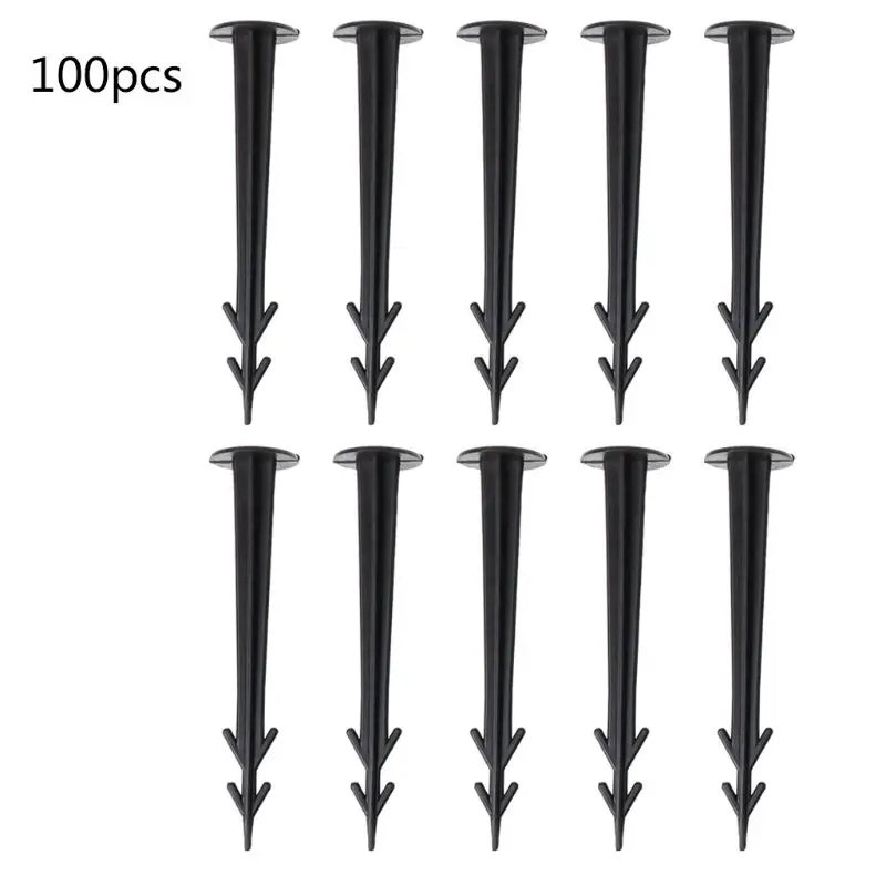 100Pcs Plastic Garden Cover Cloth Securing Stakes Spikes Lawn Pins Pegs Sod Stap