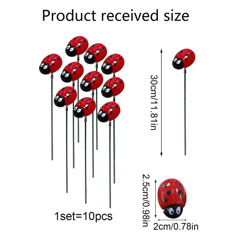 Bunch of Insect Ladybug Garden Yard Planter Colorful Whimsical Stakes Decoracion Outdoor Decor Flower Pots Decoration