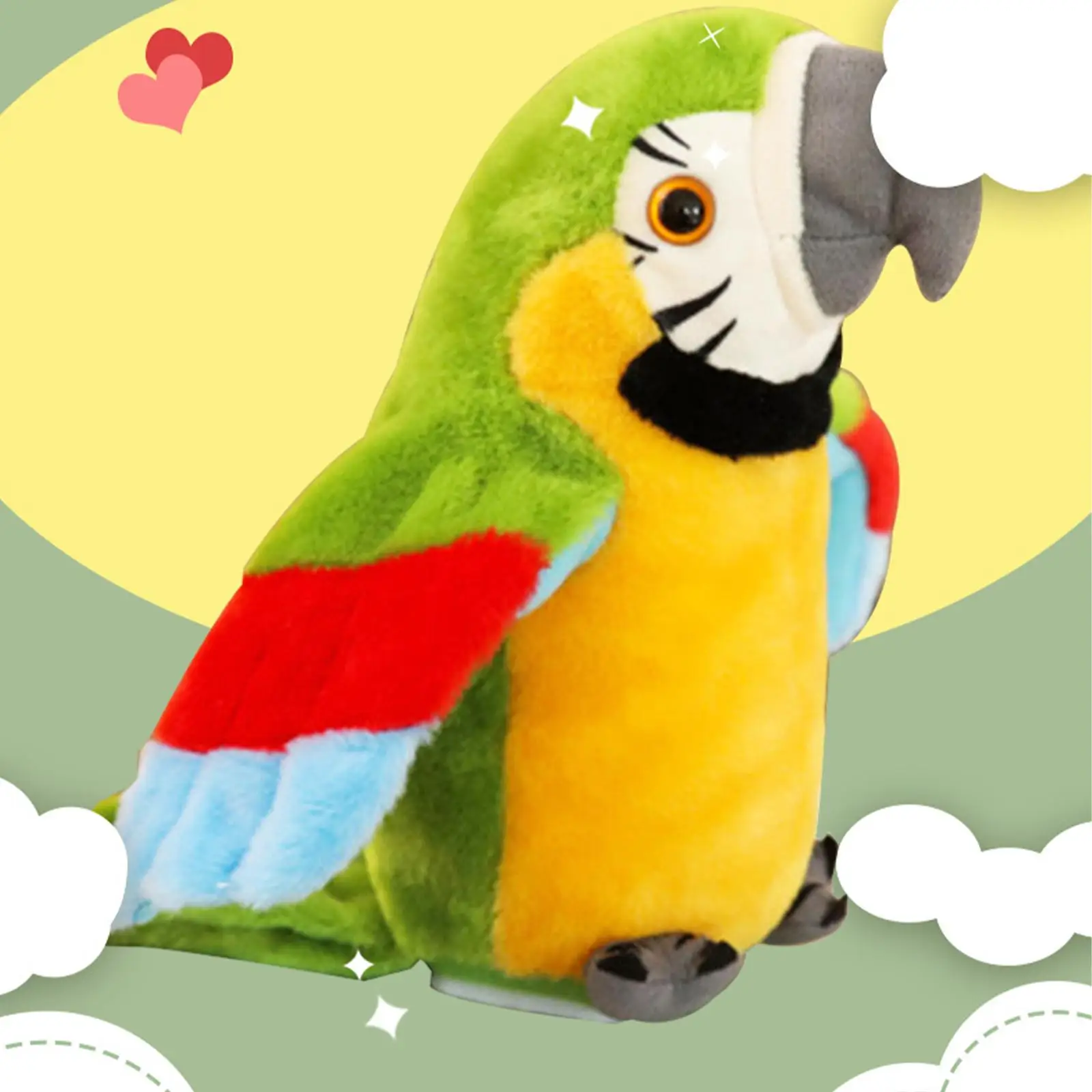 Talking Parrot Electronic Plush Toys Cute Bird Pet Speak Record Repeat Wave Stuffed Toy For Kids Christmas Birthday Gift G4I0