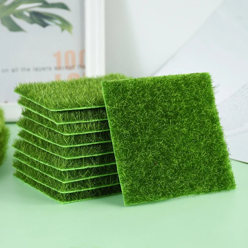 Artificial Grass Mat Carpet Simulation Lawn Turf Miniature Landscape Scene DIY Home Decoration Garden Green Fake Plants