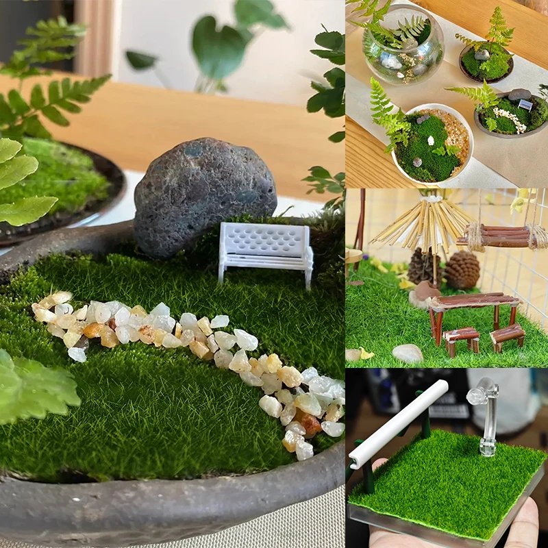 Artificial Grass Mat Carpet Simulation Lawn Turf Miniature Landscape Scene DIY Home Decoration Garden Green Fake Plants