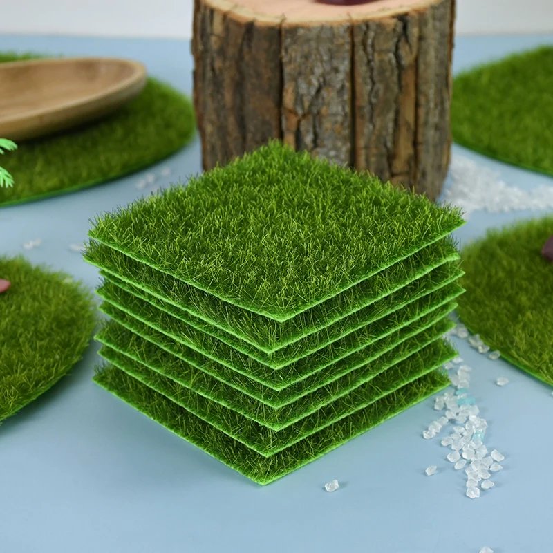 Artificial Grass Mat Carpet Simulation Lawn Turf Miniature Landscape Scene DIY Home Decoration Garden Green Fake Plants