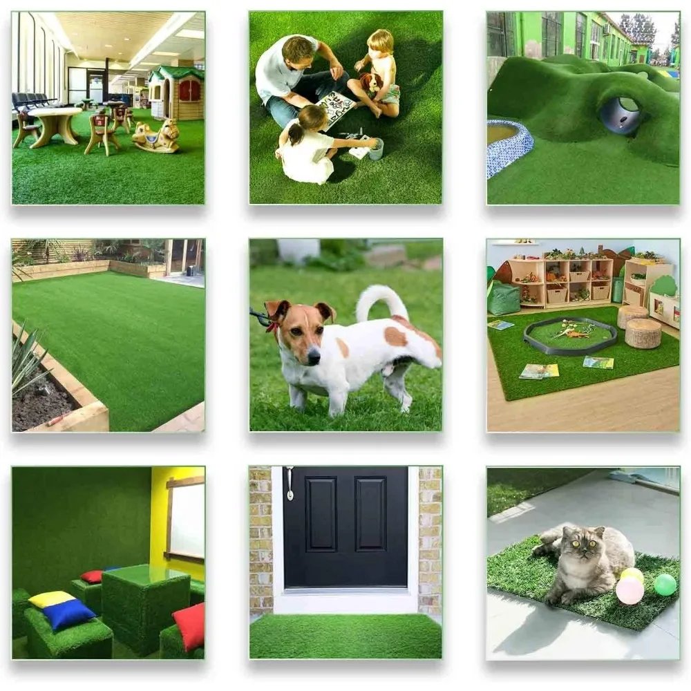 Realistic thick artificial turf 5FTX10FT (50 square feet) - indoor and outdoor garden lawn landscape synthetic grass mat