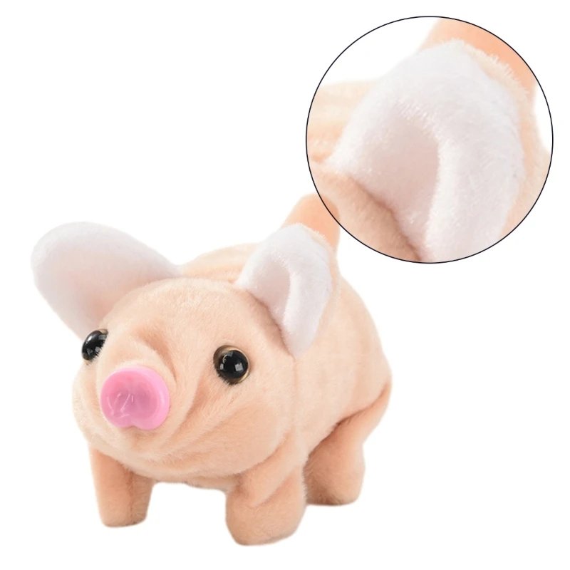 Plush Animal Toy Stuffed Animal Electronic Pet Oinking Walking Electric Piglet Toy for Kids Preschools Gifts P31B
