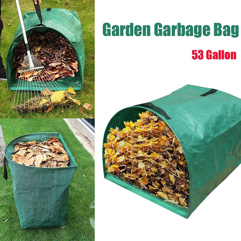 Courtyard Weeds Collection Container Garden Leaves Flowers Waste Storage Bag Large Capacity Handles Fallen Leaves Garbage Bags
