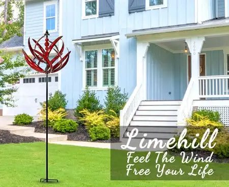 New Harlow Wind Spinner Metal Windmill 3D Wind Powered Kinetic Sculpture Lawn Metal Wind Solar Spinners Yard Garden Decoration