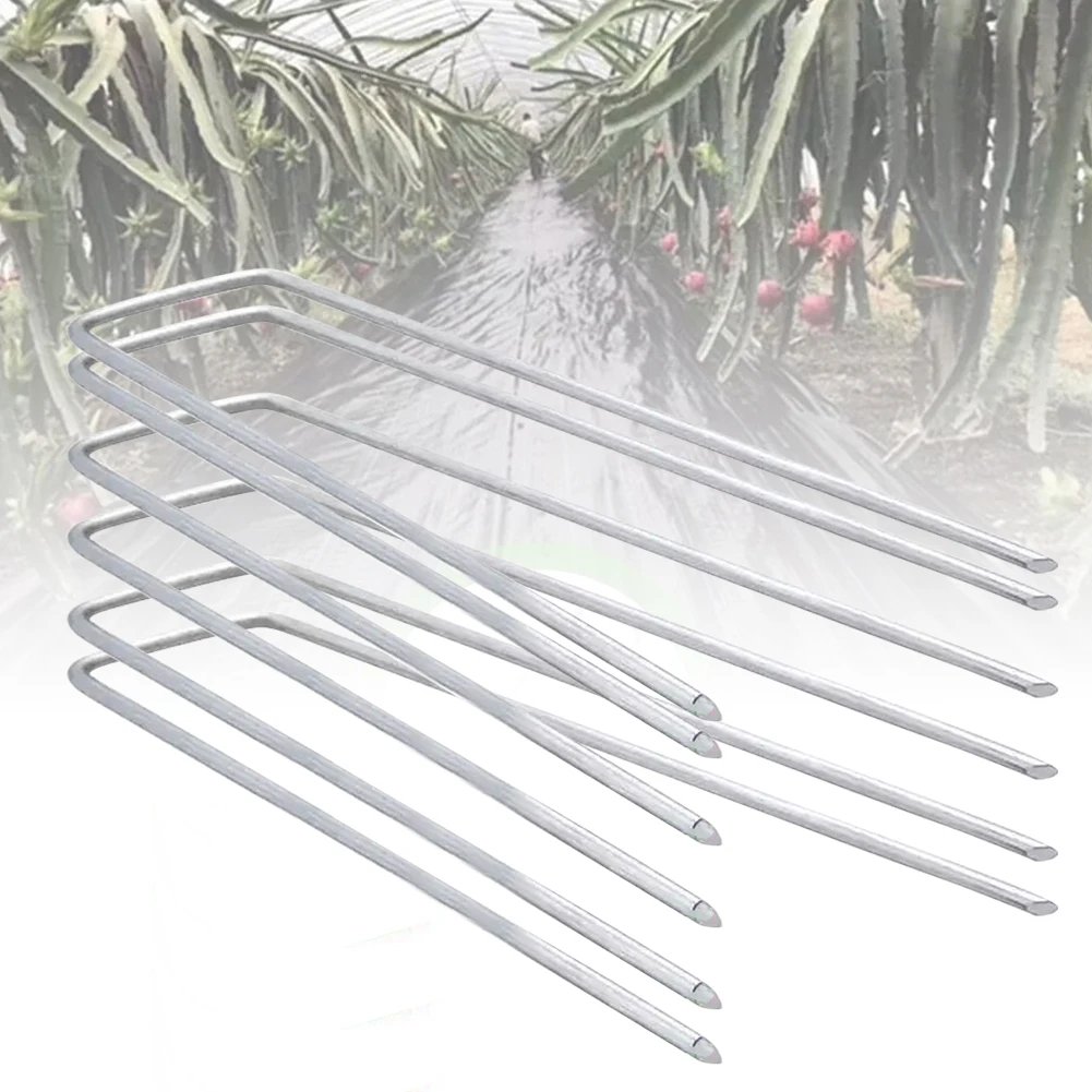 50pcs/set Garden Stakes Heavy-Duty Sod Pins Anti-Rust Fence Stakes Landscape Staples Steel Sod Pins Garden Fence Stake Home