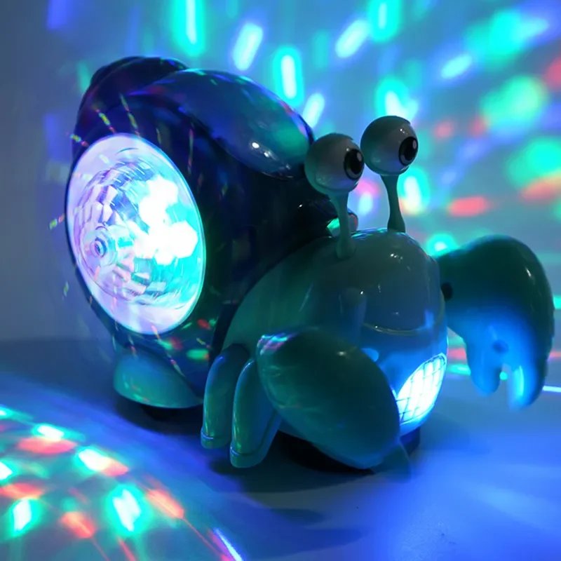Children Toys Crawling Crab Walking Dancing Electronic Pets Robo Hermit Crab Snail Glowing With Music Light Baby Toddler Toy