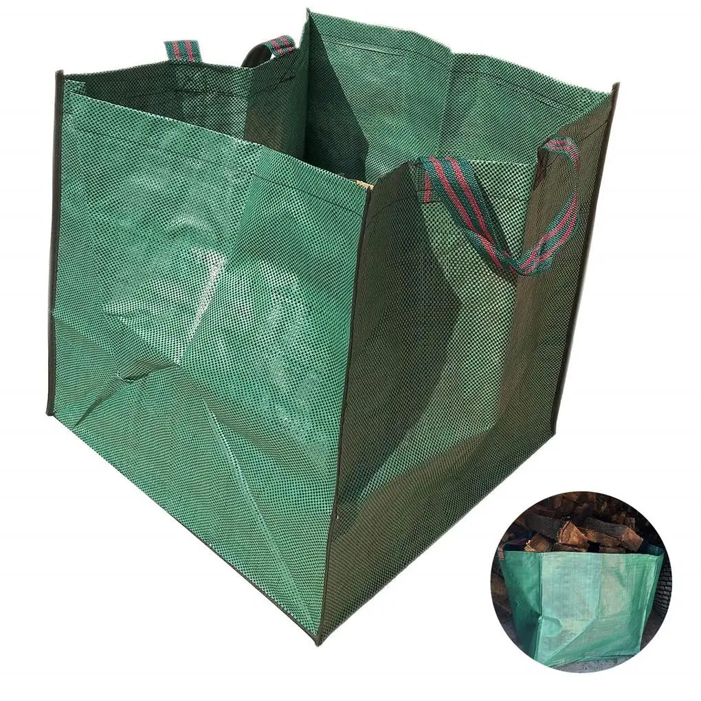 Garbage Bags Courtyard Large Container PP with Handles for Collecting Trash Bins Garden Waste Storage Wearable Lawn Rubbish Bin