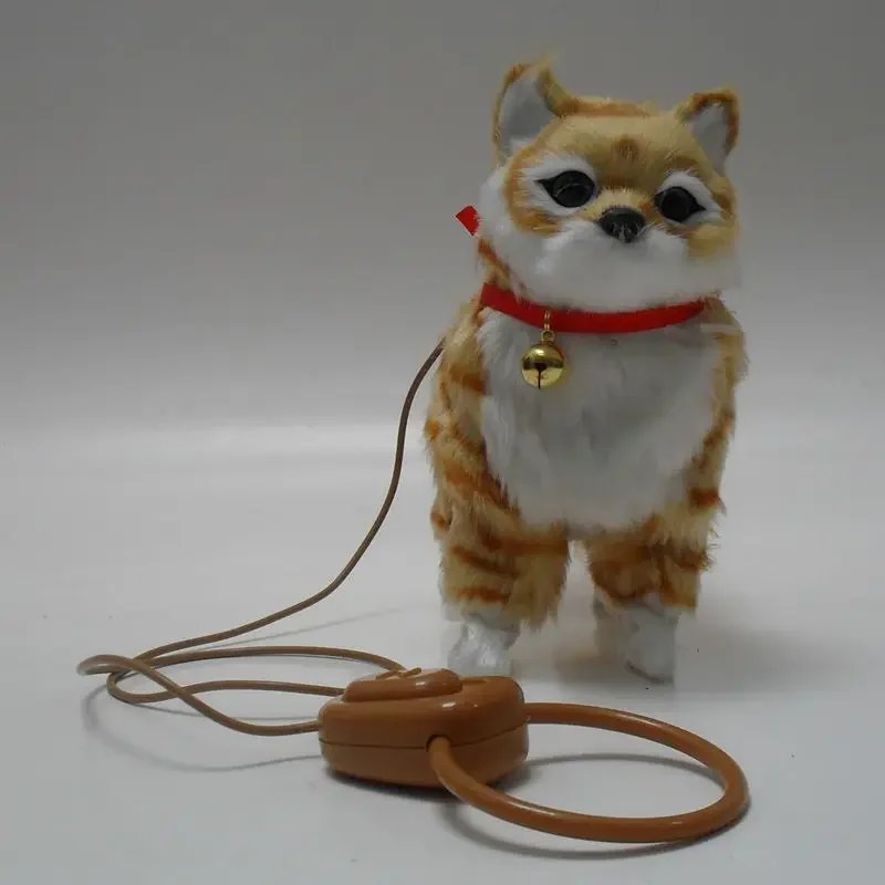 Electronic Plush Cat Toy Sing Songs Walk Robot Cat Kitten Leash Controled Music Kitty Pet Robotic Animal for Kids Gift игрушки