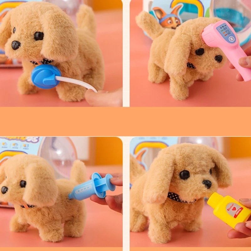 Plush Interaction Toy for Baby Learn to Crawl Electronic Dog Simulation Pet Raising Toy Barking & Walking Toy Kids Gift 066B