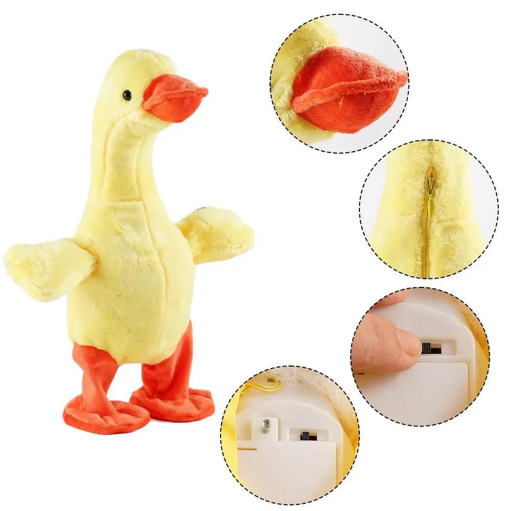Smart Robot Duck Walking Speak Learn To Talk Electric Plush Toy Pet Kid Friend Cute Yellow Duck Yellow duck learning tongue Toys